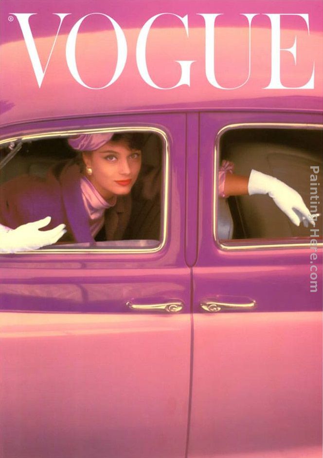 Vogue Cover, Autumn Fuchsia painting - Norman Parkinson Vogue Cover, Autumn Fuchsia art painting